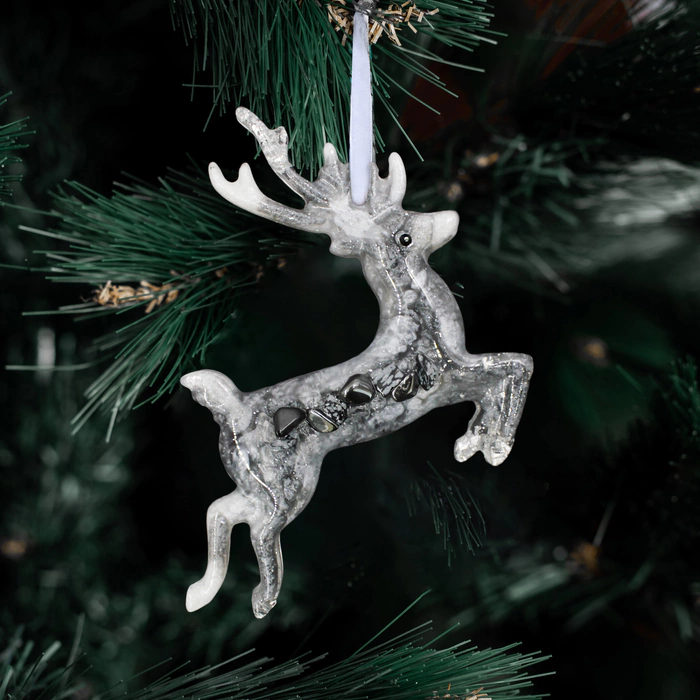 Christmas tree toy with rock crystal "Deer" from the Stories collection